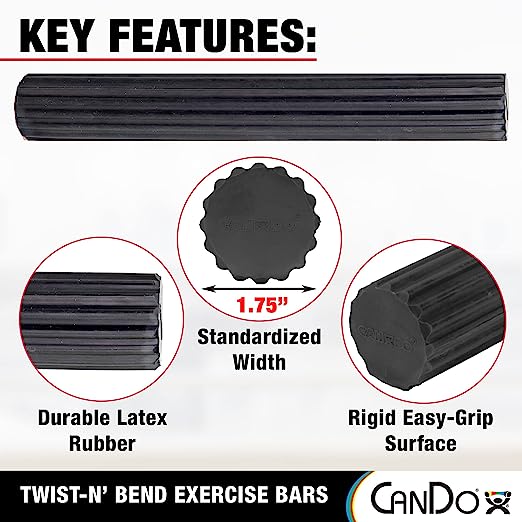 CanDo® 12" Twist-N-Bend Flexible Hand Exercise Bar