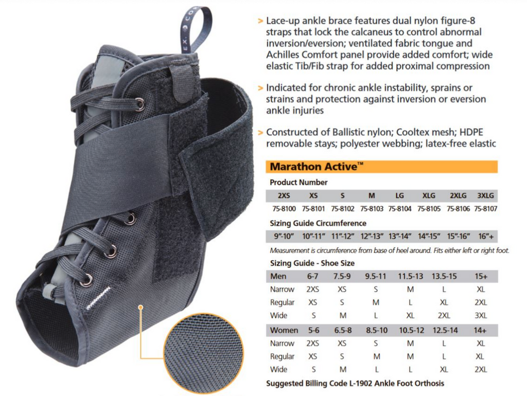 Corflex Marathon Active Lace Up Ankle Stabilizer – The Therapy Connection