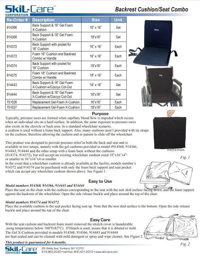 Skil-Care Gel Foam Wheelchair Cushion with Coccyx Cutout