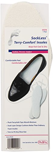 Pedifix Sockless Insoles With Terry Comfort One Size Fits Most Pair