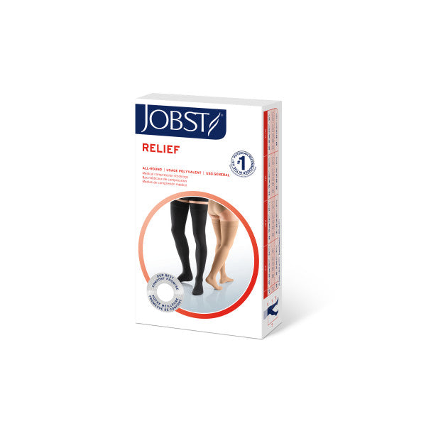 JOBST Relief Petite Silicone Compression Thigh High, 30-40 mmHg Closed Toe