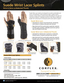 Corflex 8" Suede Wrist Lacer Splint w/Abducted Thumb