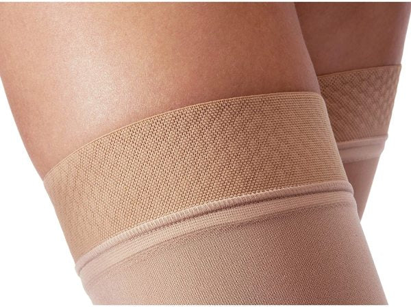 JOBST Relief Silicone Compression Thigh High, 15-20 mmHg Open Toe, Beige