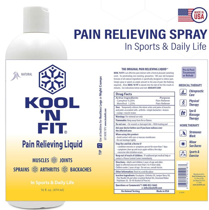 Kool 'N Fit Pain Relieving Spray