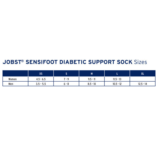 JOBST SensiFoot Diabetic Compression Socks 8-15 mmHg Mini-Crew Closed Toe
