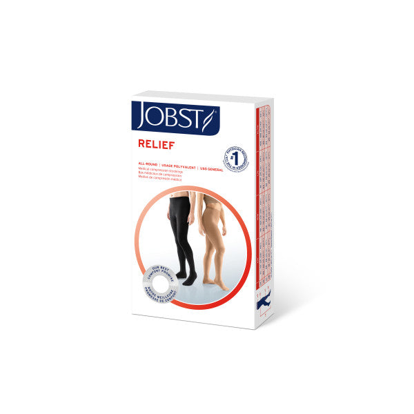 JOBST Relief Compression Waist High, 30-40 mmHg Closed Toe, Beige