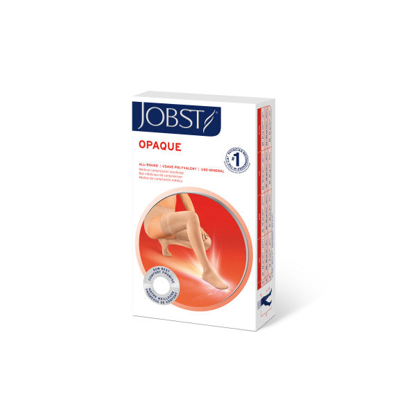 JOBST Women's Opaque Petite Thigh High With Sensitive Top Band 15-20 mmHg Closed Toe