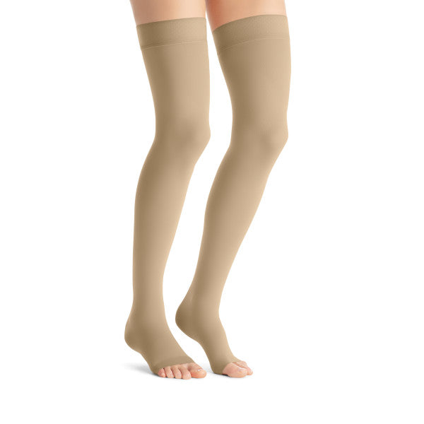 JOBST Women's Opaque Petite Thigh High Dot 20-30 mmHg Open Toe