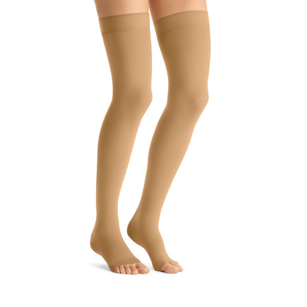 JOBST Women's Opaque Thigh High Dot 15-20 mmHg Open Toe