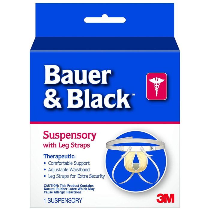 3M Bauer&Black™ 0-2 Scrotal Support Suspensory w/ Leg Straps, Medium, White