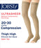 JOBST Women's UltraSheer Thigh High Dot Petite 20-30 mmHg Open Toe