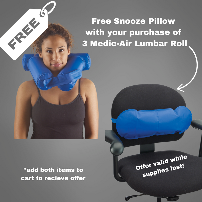 Free Snooze Pillow with your purchase of 3 Medic-Air Lumbar Roll