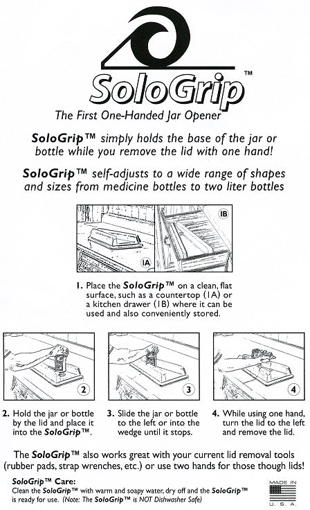 SoloGrip One-Handed Jar Opener