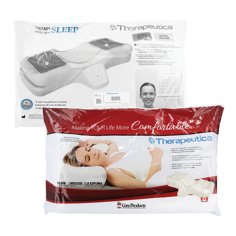 Core Products Tri-Core Cervical Support Pillow for Neck, Shoulder, and Back  Pain Relief; Ergonomic Orthopedic Contour Bed Pillow for Back and Side