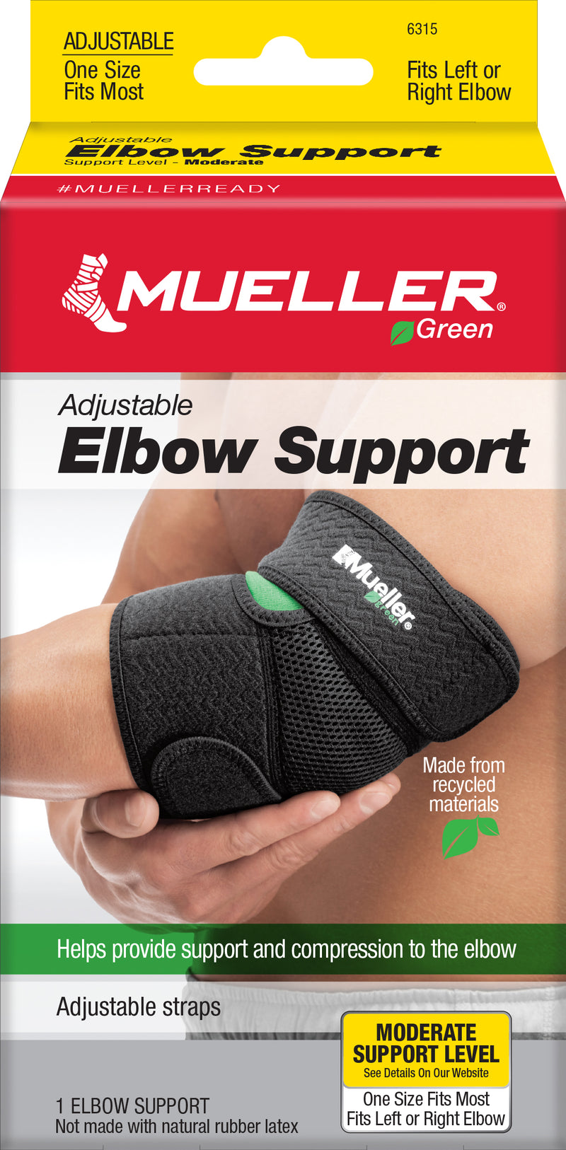 Mueller Green Fitted Wrist Brace, Right, One Size Fits Most
