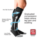 Mueller Sports Medicine Compression and Recovery Socks, 20-30 mmHg, Black