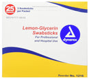 Dynarex Lemon Glycerin Swabs, 75 Count - 3 swabsticks per packet