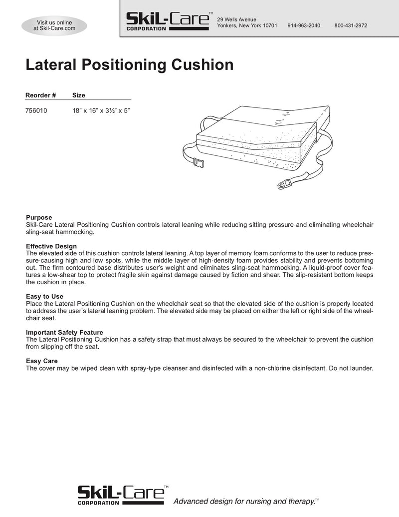 SkiL-Care Lateral Positioning Cushion