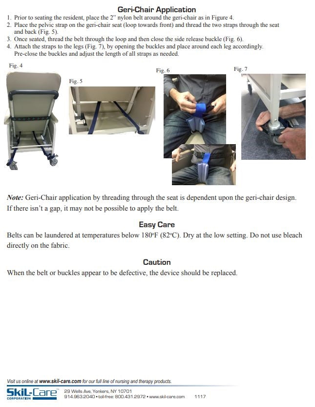 SkiL-Care Resident-Release Slide Control Belts