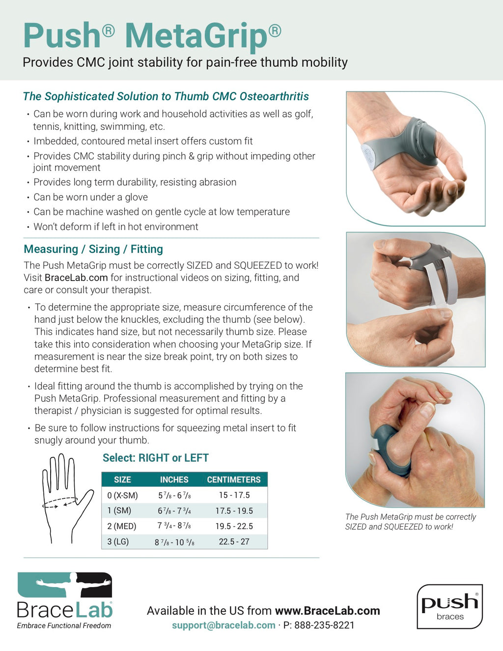 Push MetaGrip Thumb Brace The Therapy Connection Push MetaGrip Thumb Brace The Therapy Connection