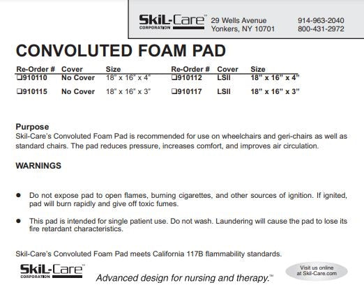 SkiL-Care Convoluted Foam Cushion