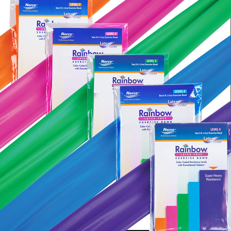 Norco Rainbow™ Latex-Free Exercise Band Multipacks